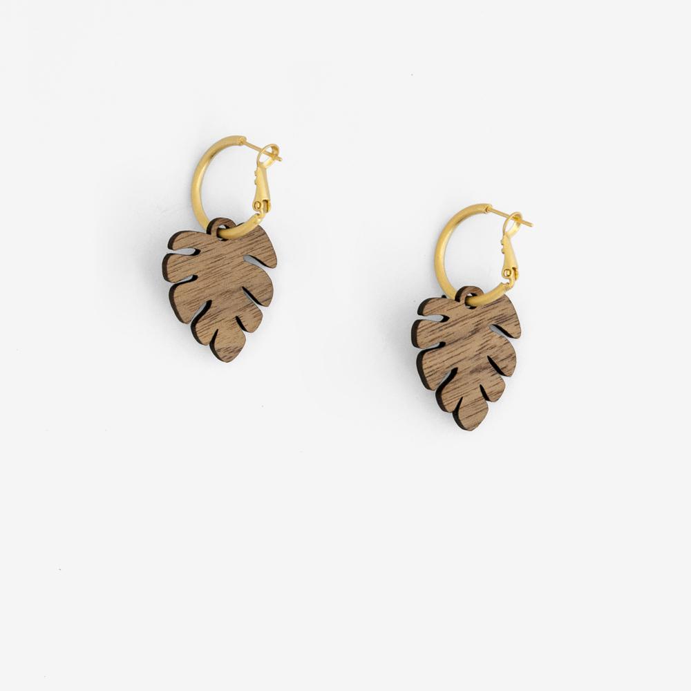 Pendientes madera Monstera - Imagen 4