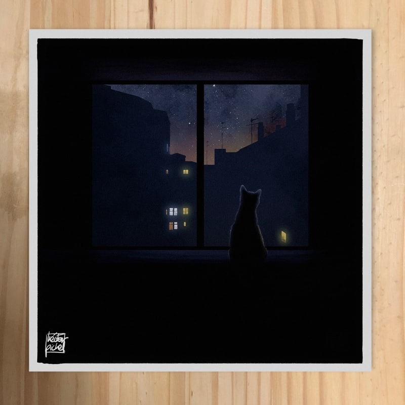 Lámina Trece en ventana