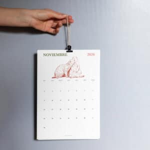 Calendario pared animales 2026