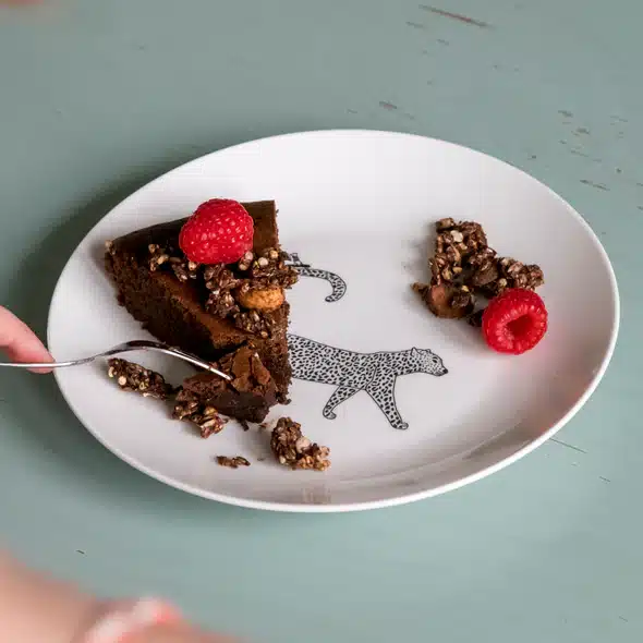 Plato cerámica Leopardo