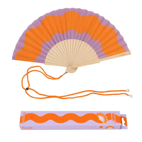 abanico ondas naranja y morado