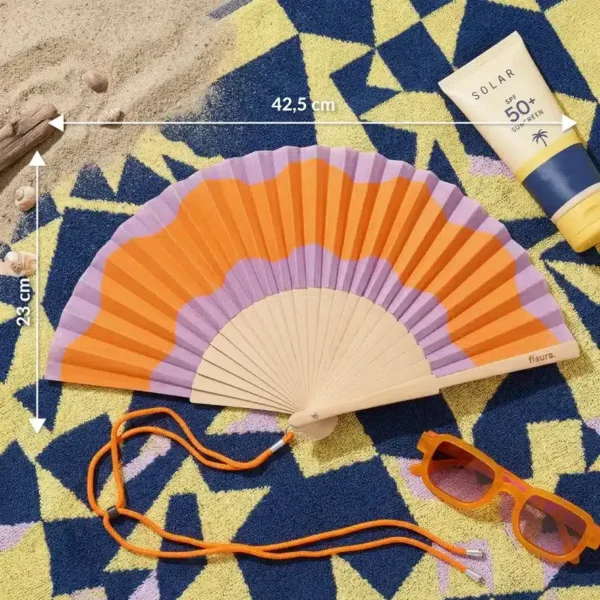 abanico ondas naranja y morado