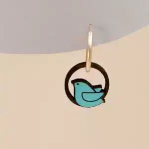 Pendientes pájaro en columpio