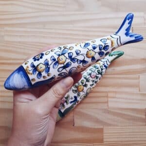 Sardina de cerámica portuguesa flores