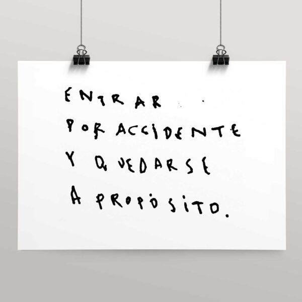 Lámina Entrar por accidente