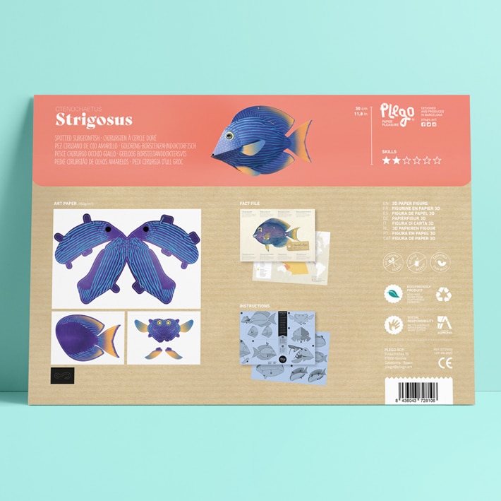 Pez cirujano de papel 3D