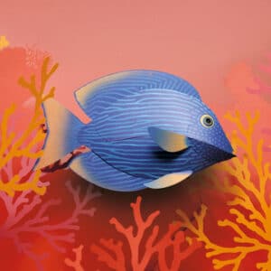 Pez cirujano de papel 3D