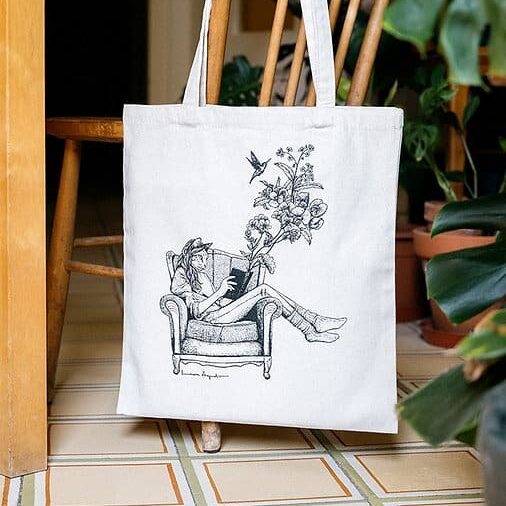 Tote bag Reading world