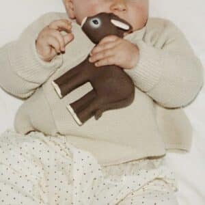 Juguetes biodegradables. Mordedor con forma de burro