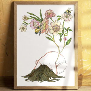 Lámina Abejas y flores