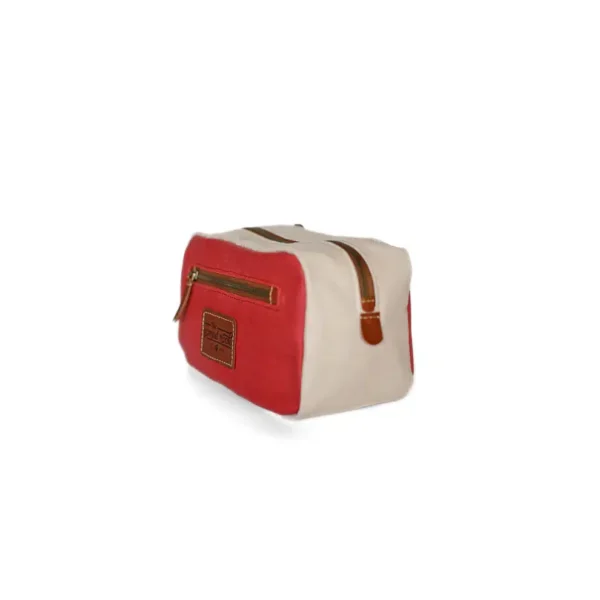 Neceser tres cremalleras rojo