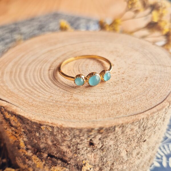 Anillo Tres minerales azul