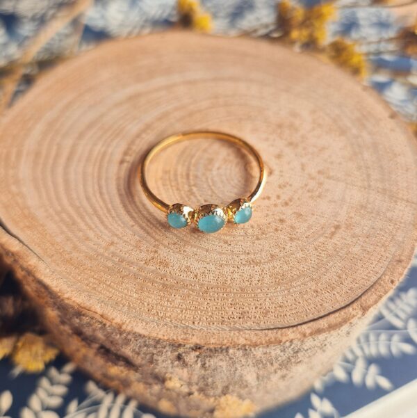 Anillo Tres minerales azul