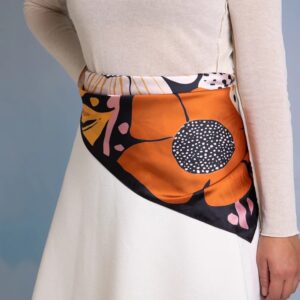 Pañuelo Flores marrón