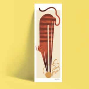 Lámina 6 vidas Gato rojo