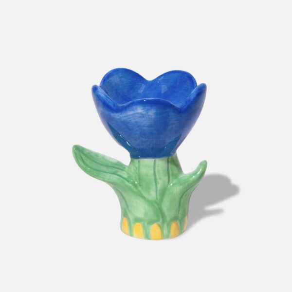 Portavela de cerámica flor
