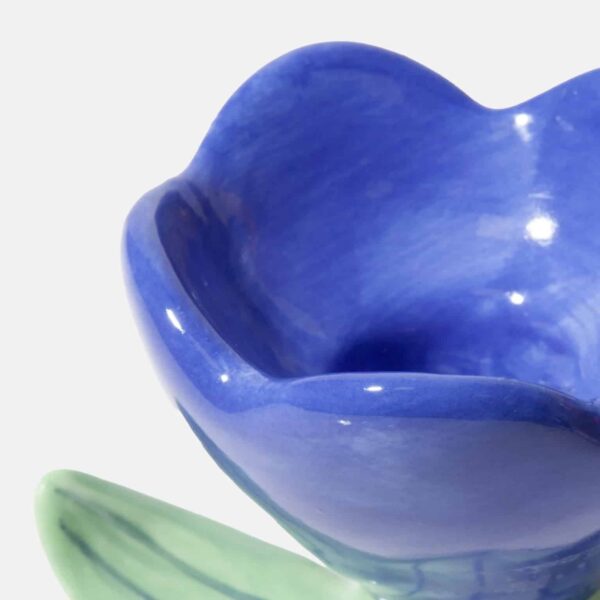 Portavela de cerámica flor