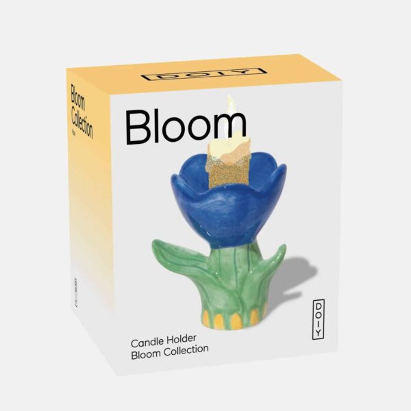 Portavela de cerámica flor