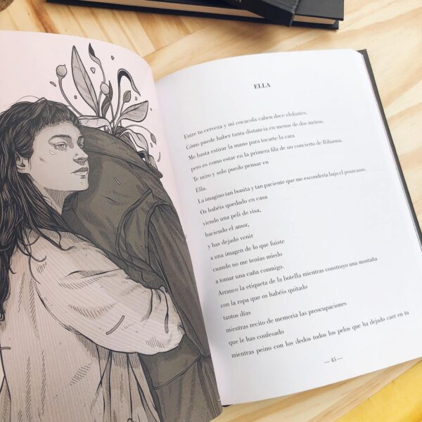 Ilustración del libro Aunque seas rara y seas pájaro de Lúa Mosquetera, arte de Lidia Cao