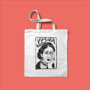Tote bag con ilustracion de Virginia Woolf