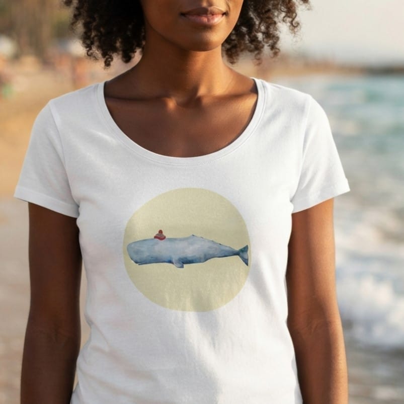 Camiseta entallada ballena