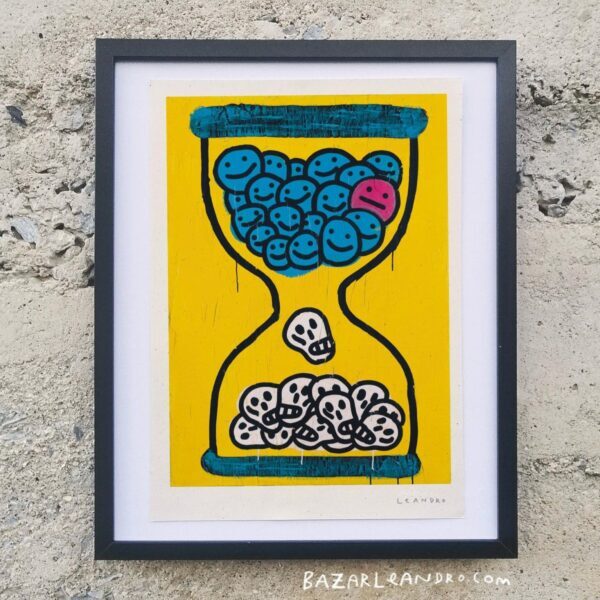 La lámina reloj de arena es una lámina artística con mensaje ácido y estilo único. Perfecta para amantes de la ilustración contemporánea.
