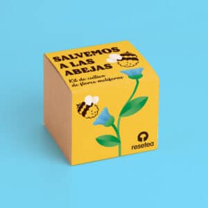 Kit de cultivo para abejas con semillas de flores melíferas, sustrato y maceta biodegradable. Planta, cuida a los polinizadores y llena tu casa de vida.