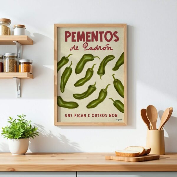 Lámina ilustrada A3 “Pementos de Padrón”