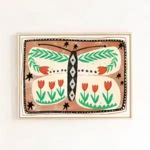 La lámina ilustrada “Mariposa folk”