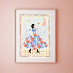 La lámina ilustrada “Mujer folclórica”