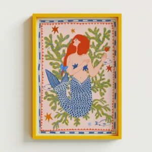 La lámina ilustrada “Sirena Folk”