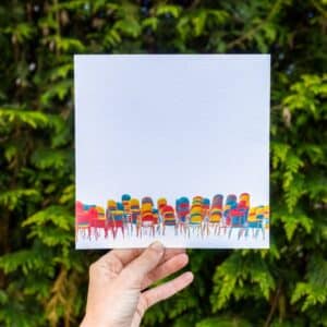 una lámina ilustrada en miniatura inspirada en paisajes y pequeños momentos. Perfecta para decorar con delicadeza y personalidad.