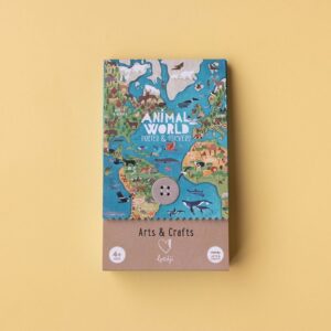 Animales Poster & Stickers de Londji, un mapamundi con 165 pegatinas para descubrir animales del mundo y aprender geografía jugando.