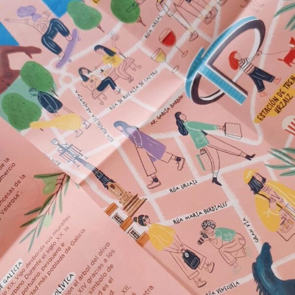 Este mapa ilustrado de Vigo con lugares que visitar, curiosidades y esos rincones que hacen que la ciudad tenga tanto encanto.