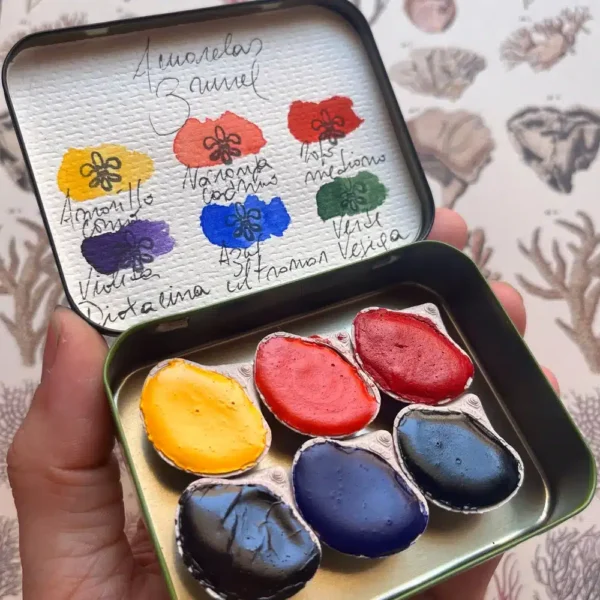 Paleta acuarela 6 colores clásicos
