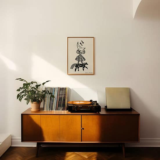 Lámina "soñadores folk" de Carole Hillman. Ilustración decorativa A4 minimalista, perfecta para aportar estilo y equilibrio a cualquier espacio.
