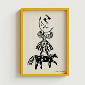 Lámina "soñadores folk" de Carole Hillman. Ilustración decorativa A4 minimalista, perfecta para aportar estilo y equilibrio a cualquier espacio.